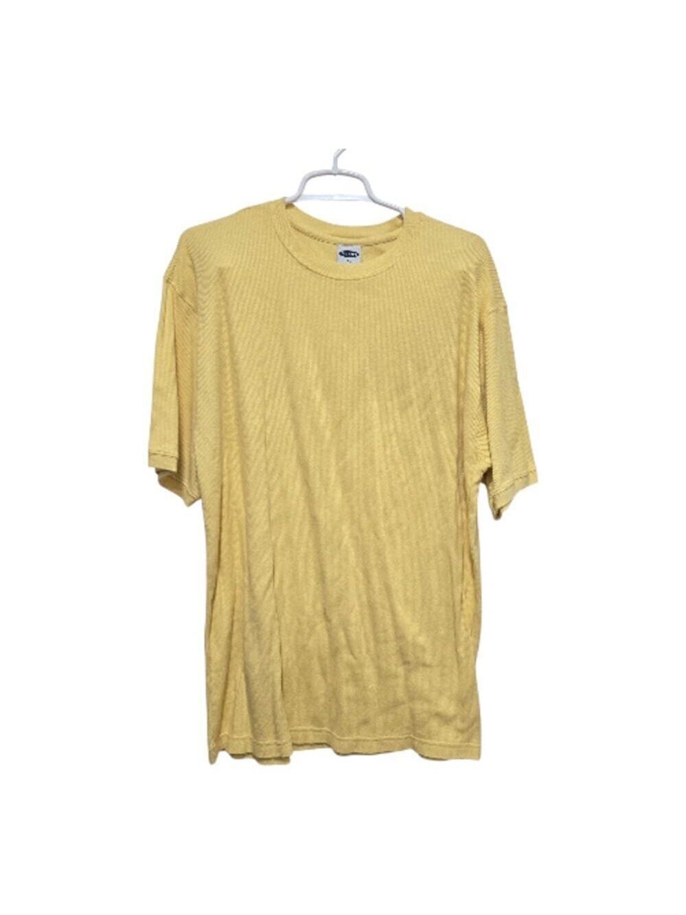 Old Navy XL Ribbed Cotton Tee Mustard Yellow Minimalist Casual Top